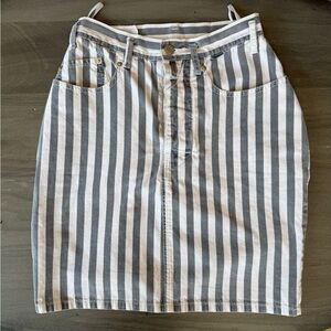 Vintage ESPRIT Striped Gray and White Women's Skirt